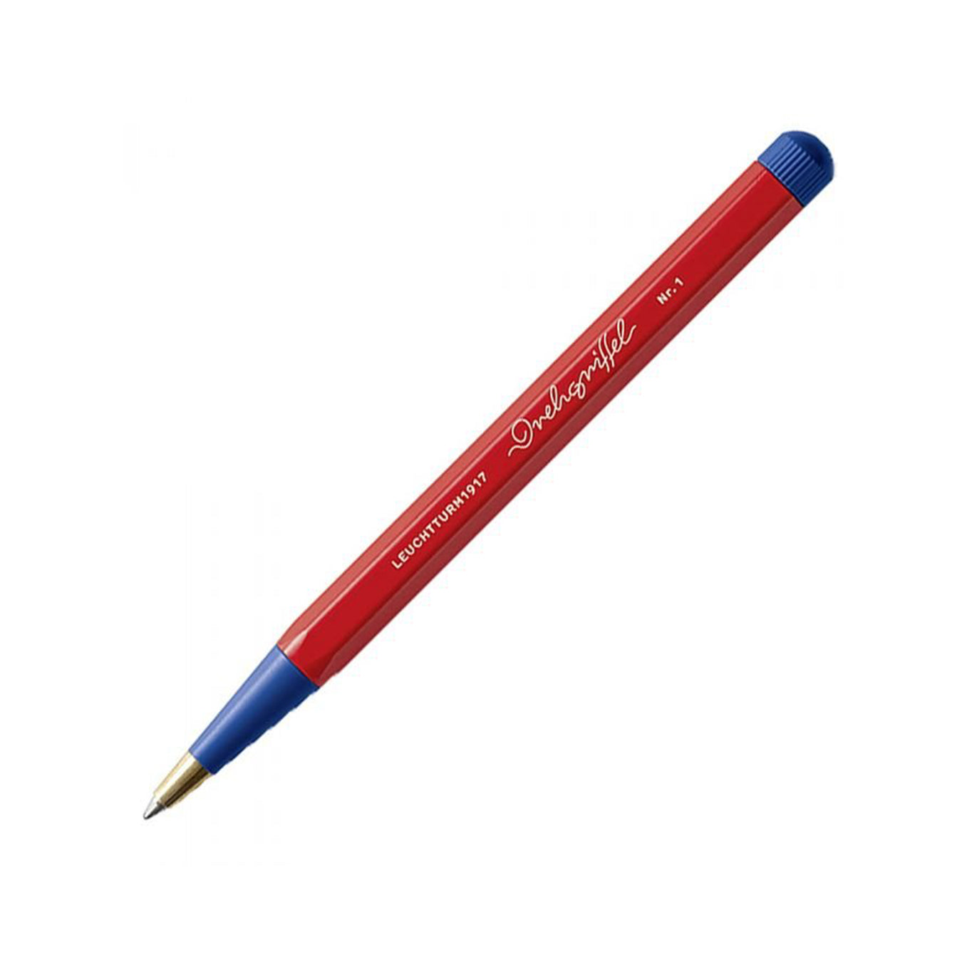 LEUCHTTURM1917 Ball Point Pen with Royal Blue Ink | Bauhaus Edition | Drehgriffel No. 1 | Red/Royal Blue | Twist Mechanism