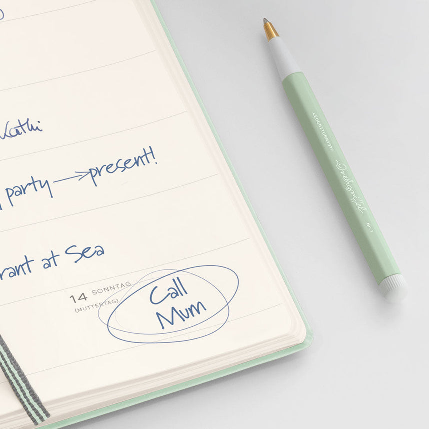 LEUCHTTURM1917 Ball Point Pen with Royal Blue Ink | Drehgriffel No. 1 | Mint Green | Twist Mechanism