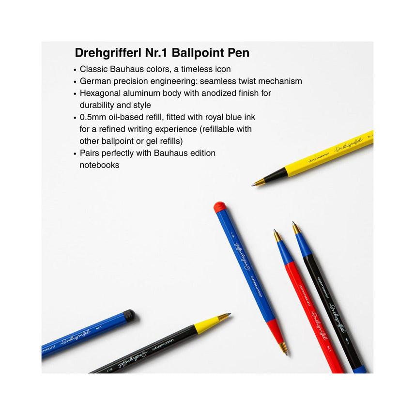LEUCHTTURM1917 Drehgriffel No.1 Bauhaus Ballpoint Pen - Lemon/Black