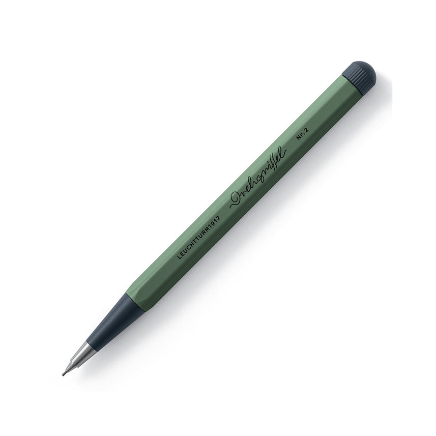 LEUCHTTURM1917 0.7mm Mechanical Clutch Pencil | Graphite HB Lead | Drehgriffel No. 2 | Olive Green | Twist Mechanism