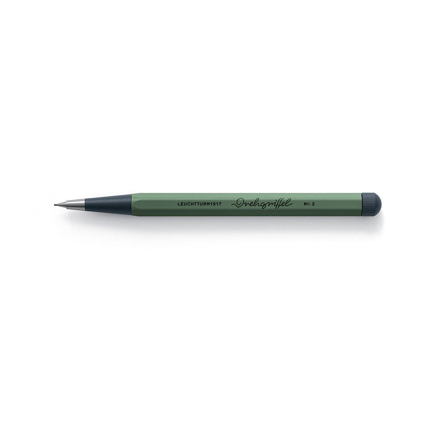 LEUCHTTURM1917 0.7mm Mechanical Clutch Pencil | Graphite HB Lead | Drehgriffel No. 2 | Olive Green | Twist Mechanism