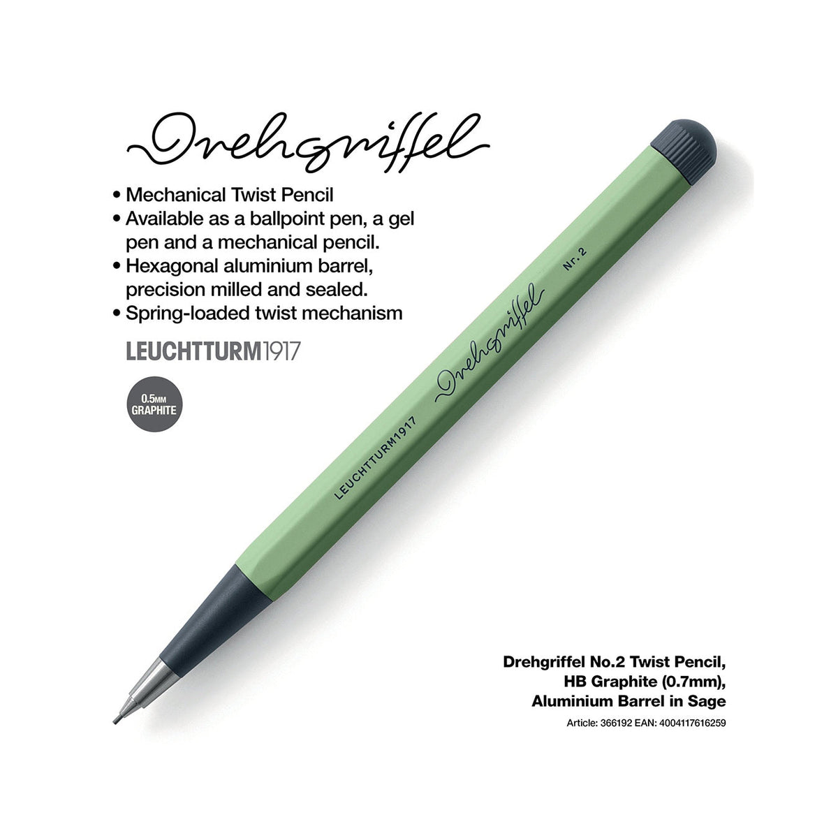 LEUCHTTURM1917 Drehgriffel Nr.2 Pencil - Sage Green