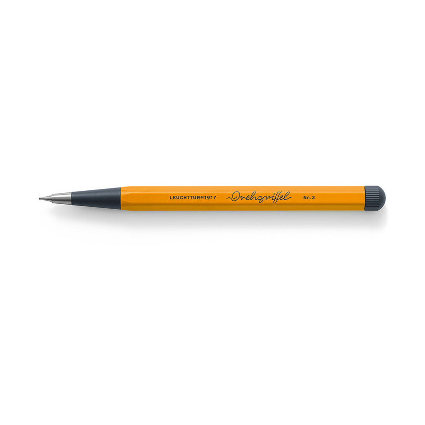 LEUCHTTURM1917 0.7mm Mechanical Clutch Pencil | Graphite HB Lead | Drehgriffel No. 2 | Rising Sun Orange | Twist Mechanism