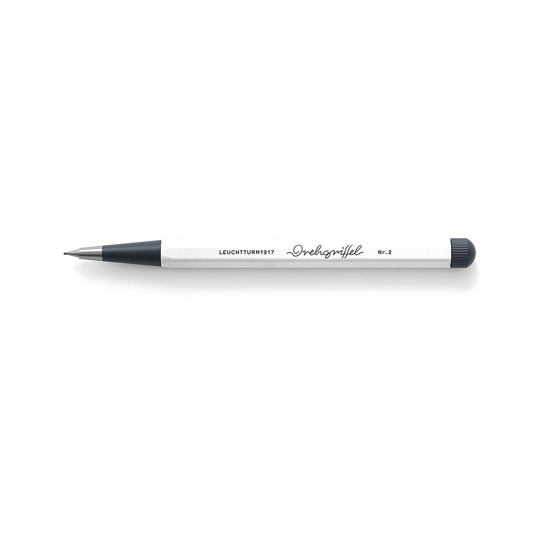 LEUCHTTURM1917 0.7mm Mechanical Clutch Pencil | Graphite HB Lead | Drehgriffel No. 2 | White | Twist Mechanism