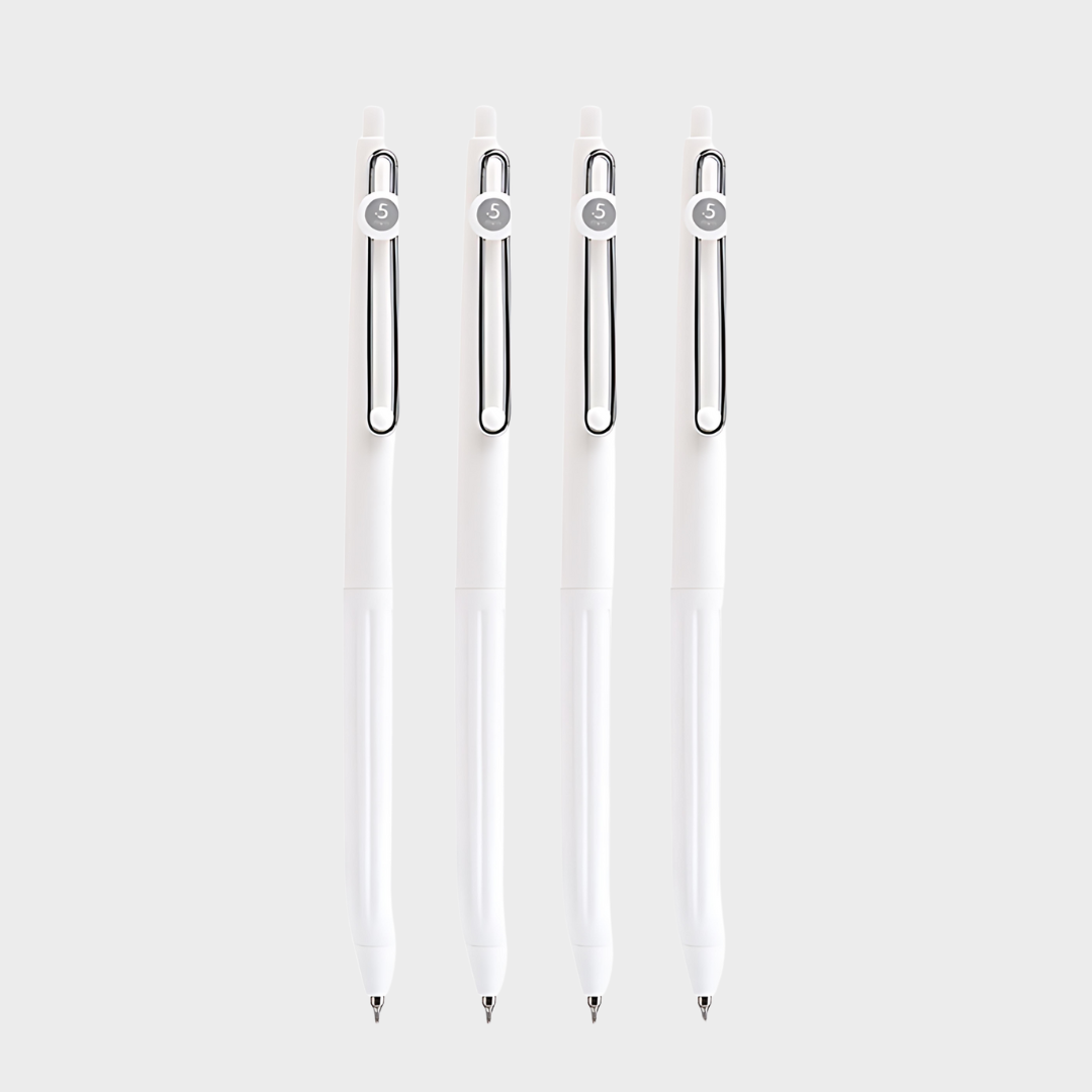 Languo | Gel Pen | 0.5mm | BoBo | Cream White | Pack of 4 Pens | U6001