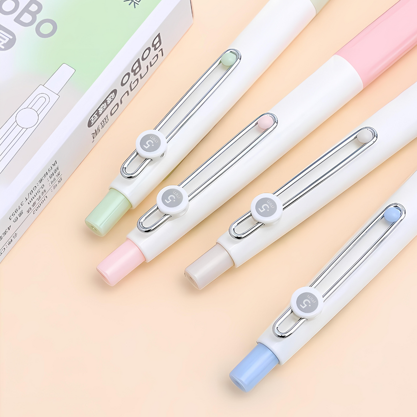 Languo | Gel Pen | 0.5mm | BoBo | Light Latte | Pack of 4 Pens | U6002