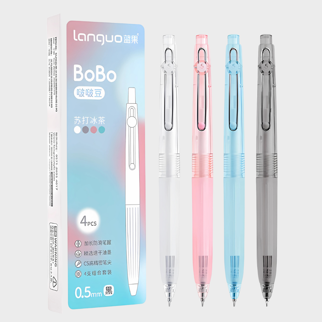Languo | Gel Pen | 0.5mm | BoBo | Soda Ice Tea | Pack of 4 Pens | U6003