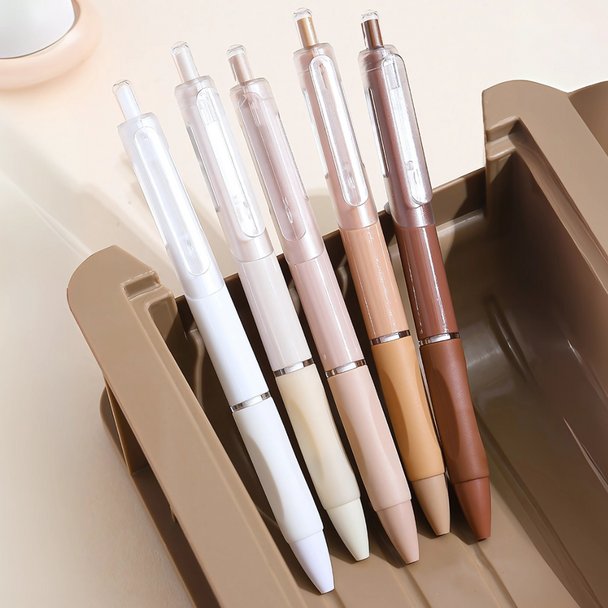 Languo | Gel Pen | 0.5mm | Coffee Time | Pack of 5 Pens | W1027