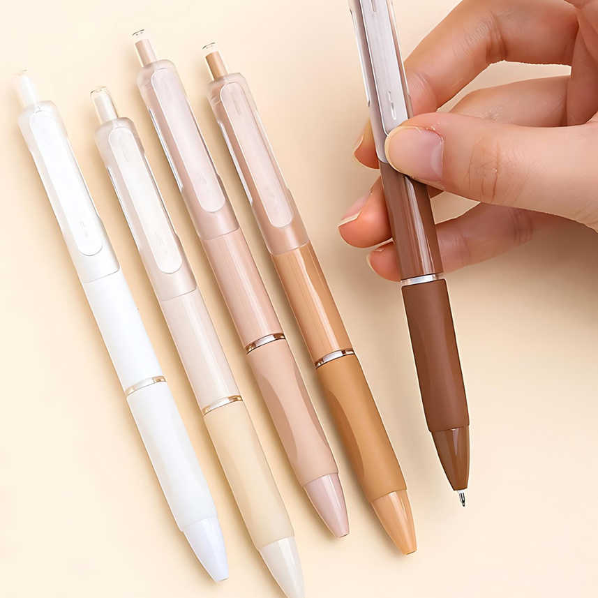 Languo | Gel Pen | 0.5mm | Coffee Time | Pack of 5 Pens | W1027