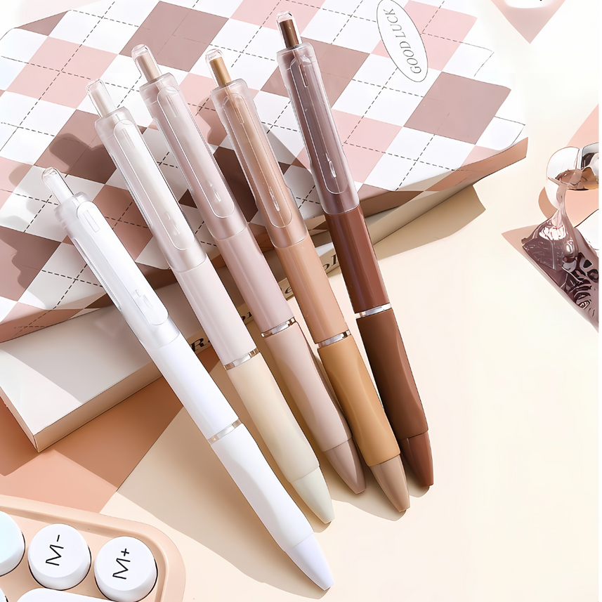 Languo | Gel Pen | 0.5mm | Coffee Time | Pack of 5 Pens | W1027