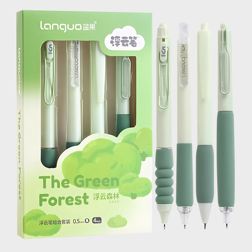 Languo | Gel Pen | 0.5mm | The Green Forest | Pack of 4 Pens | LG-71363-2