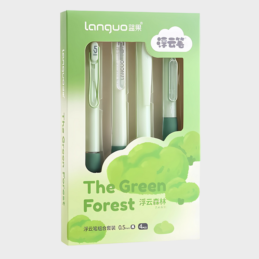 Languo | Gel Pen | 0.5mm | The Green Forest | Pack of 4 Pens | LG-71363-2