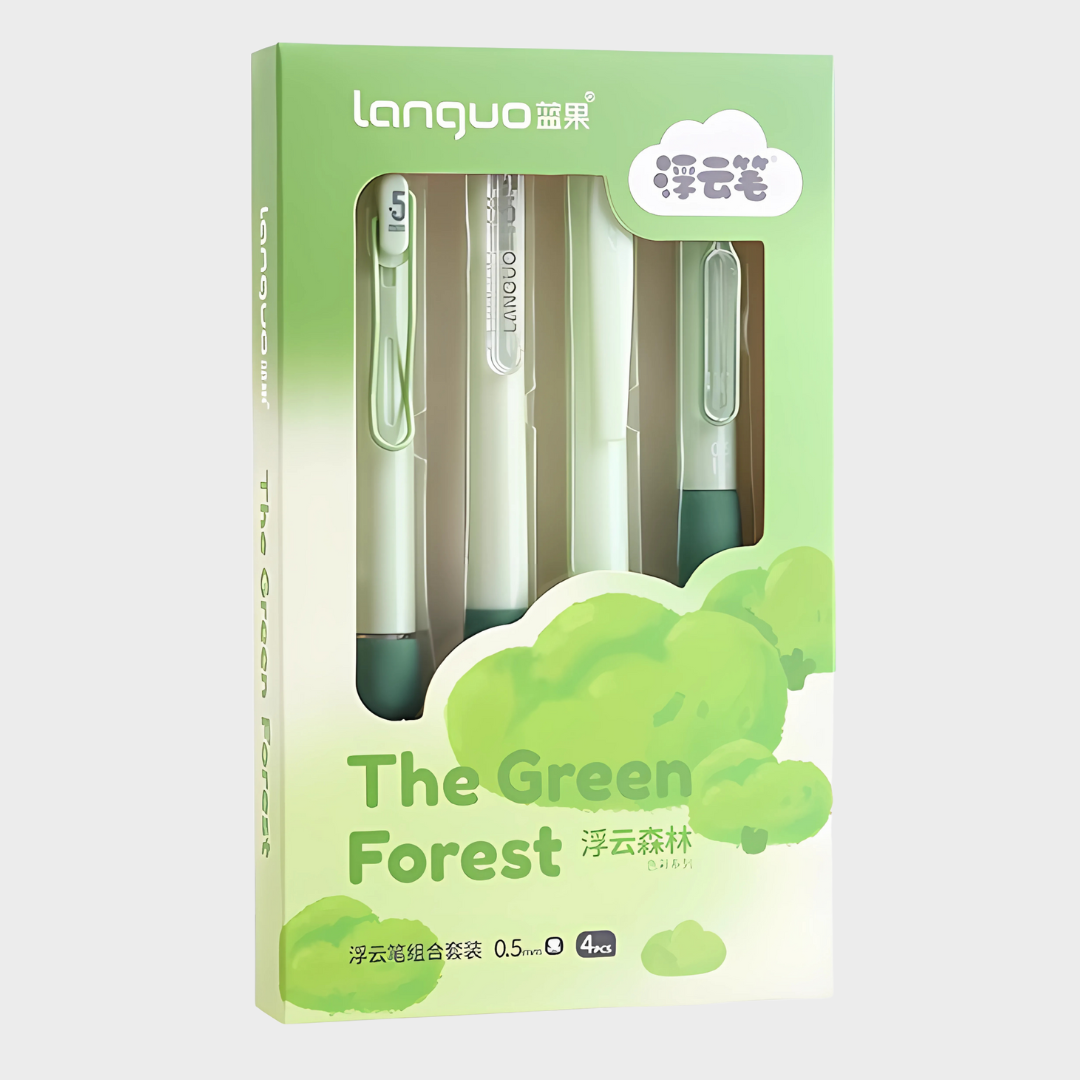 Languo | Gel Pen | 0.5mm | The Green Forest | Pack of 4 Pens | LG-71363-2