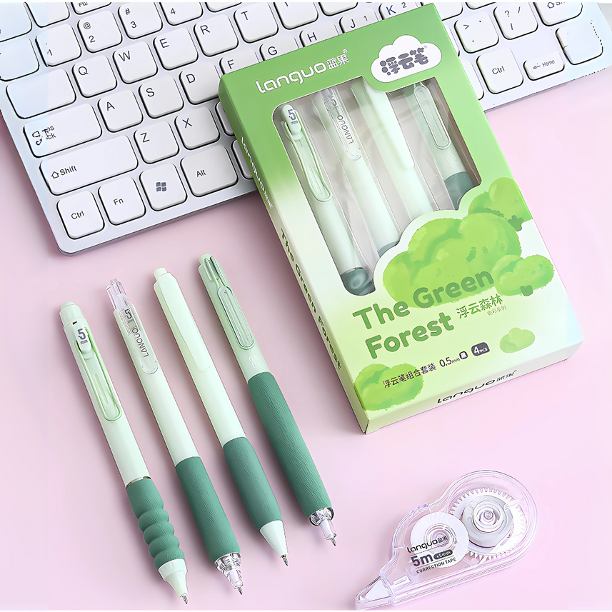 Languo | Gel Pen | 0.5mm | The Green Forest | Pack of 4 Pens | LG-71363-2