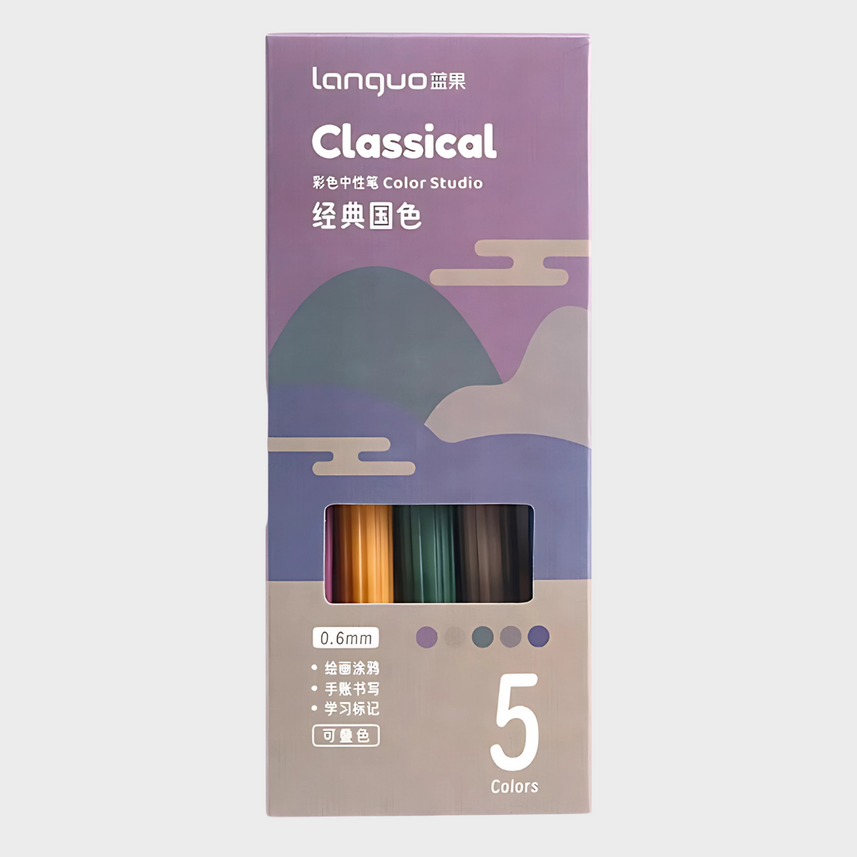 Languo | Gel Pen | 0.6mm | Color Studio | Classic | Pack of 5 Pens | U6007