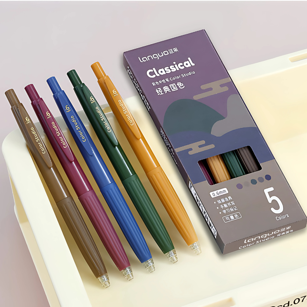 Languo | Gel Pen | 0.6mm | Color Studio | Classic | Pack of 5 Pens | U6007