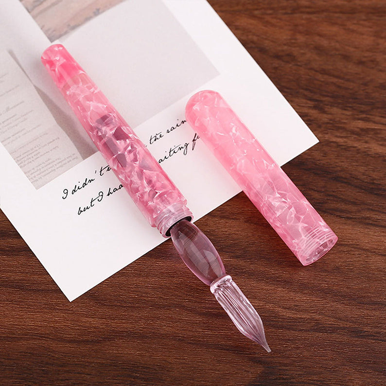 Moonman N10 Resin Barrel Glass Dip Pen 0.6mm Glass Nib Writing Drawing W/Gift Box