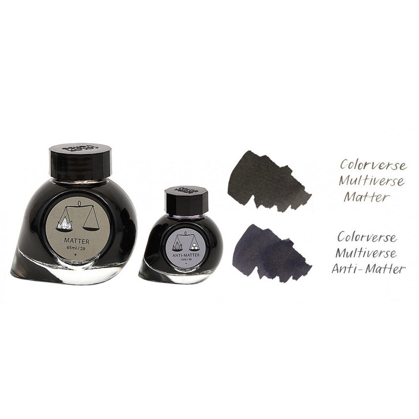 Colorverse | Multiverse Series | Season 3 | Matter | Anti-Matter | Fountain Pen Ink | Grey | 65ml and 15ml | 2 Bottle Set - penpencilink