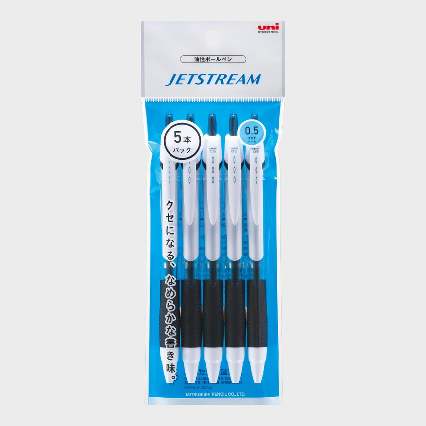Mitsubishi Pencil | Ballpoint Pen | 0.5mm | Black Ink | Jetstream Standard | SXN-150-05 5P