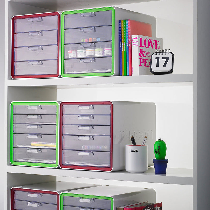 Litem | Multi Utility Storage Cabinet | 4 Drawers | Organiser |Green | My Room | For Office & Home