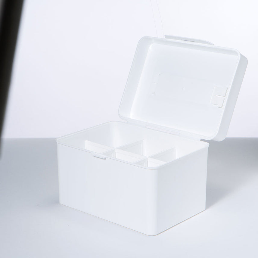 Litem | Multi Utility Storage Box With Lid | Orgnaizer | White |My Cube|  For Office & Home