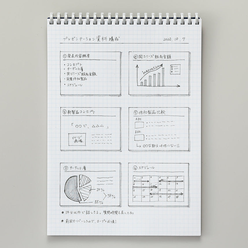 [Outlet] hirakuno Twist Note Semi-B5 50 sheets
