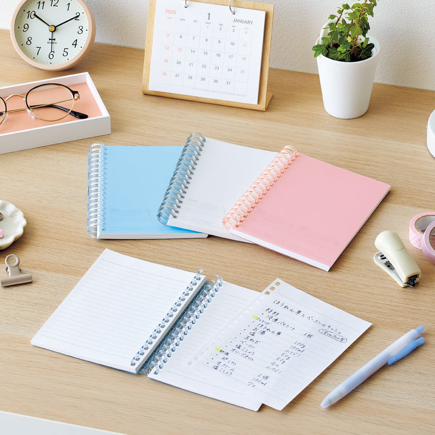 Open ring notebook A6 thick binding 70 sheets