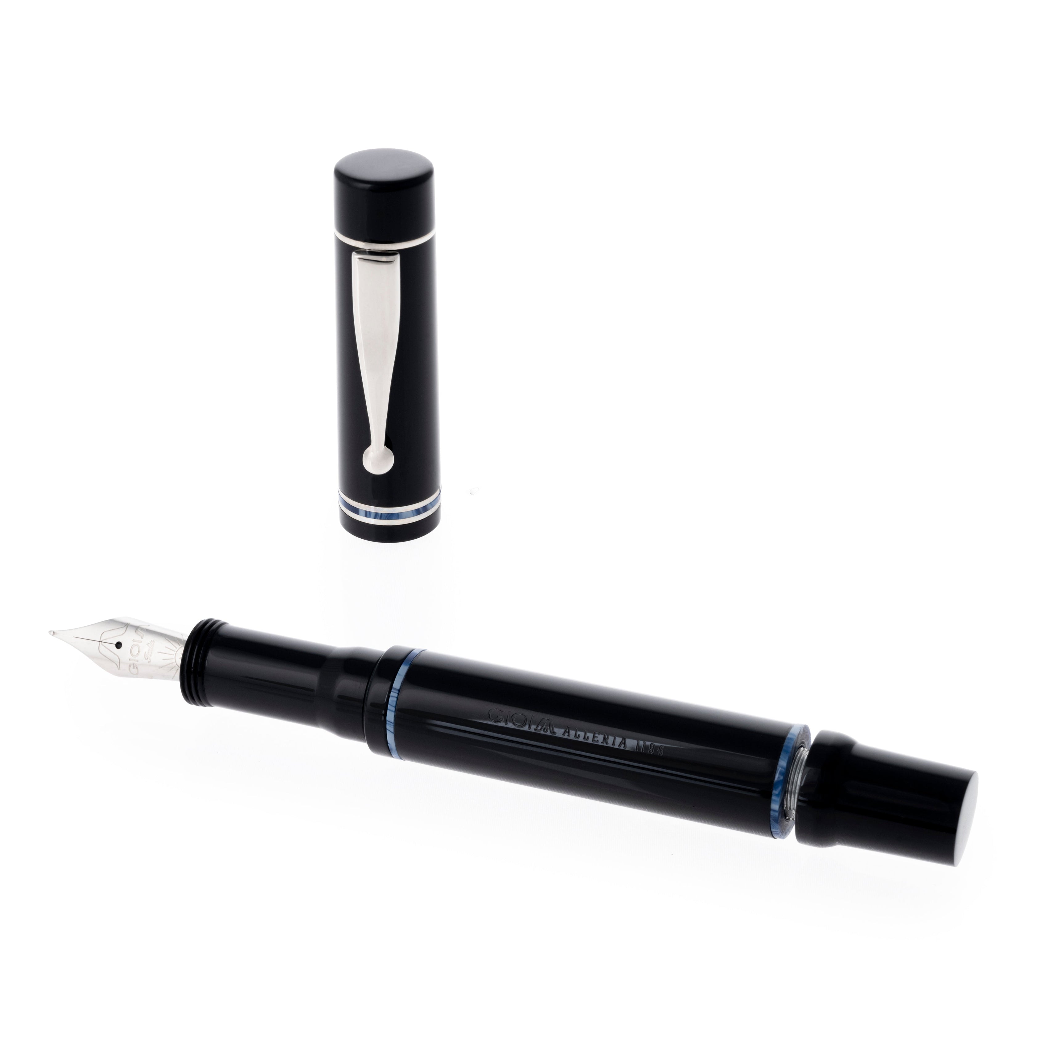 GIOIA Alleria Nuvola Black Fountain Pen – Chrome Trim