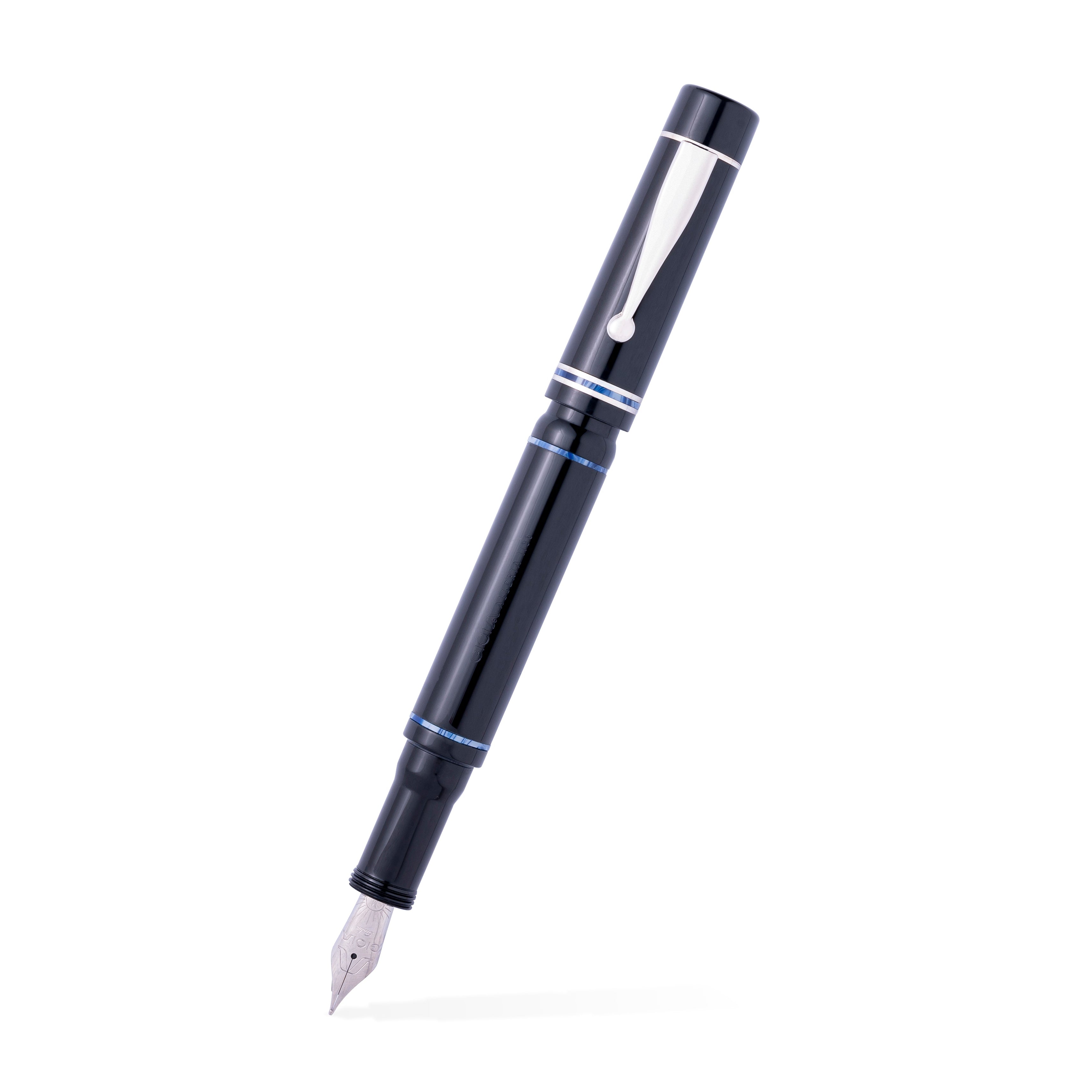 GIOIA Alleria Nuvola Black Fountain Pen – Chrome Trim