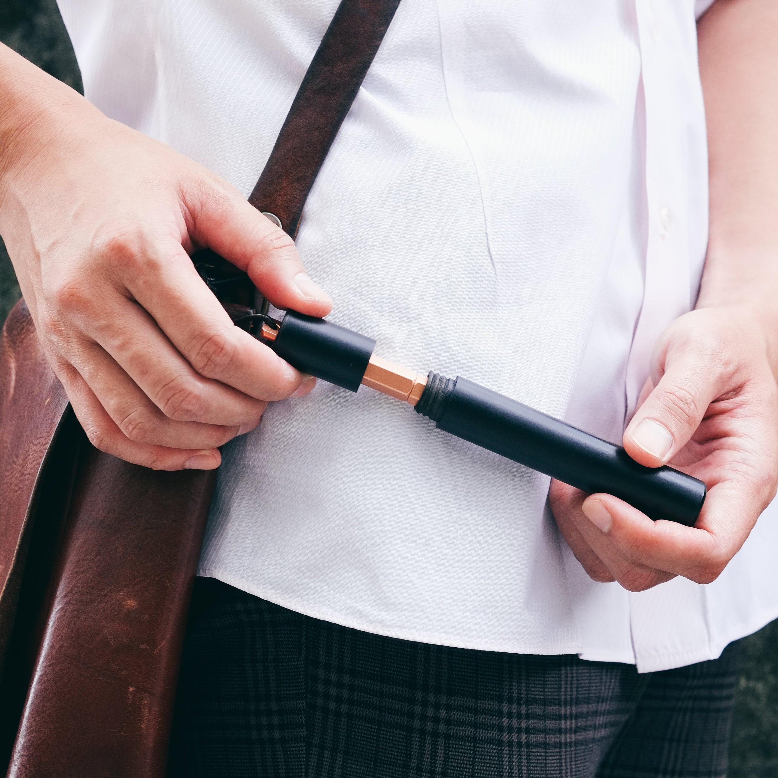 Ystudio | Portable Fountain Pen | Classic Revolve | Brassing Copper