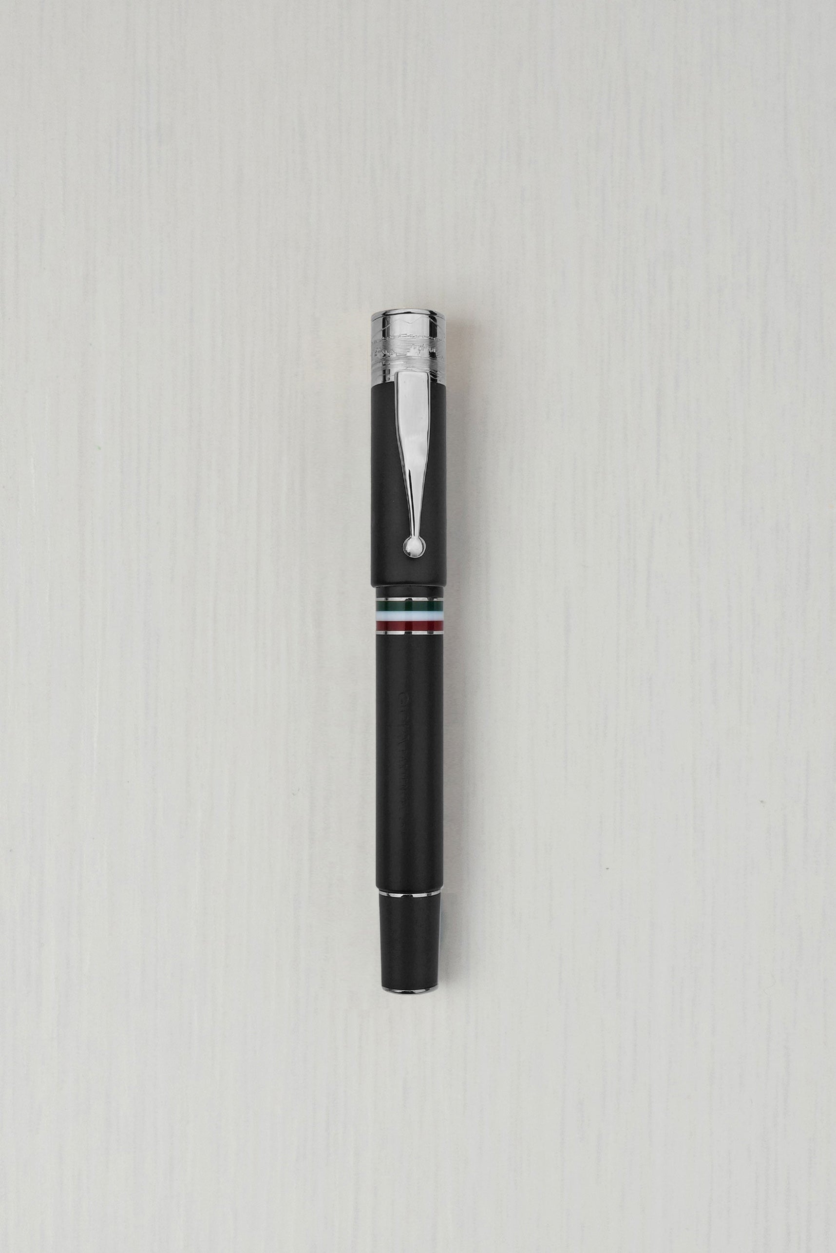 Gioia | Fountain Pen & Rollerball Pen | Partenope | Black Sand | Silver Trims