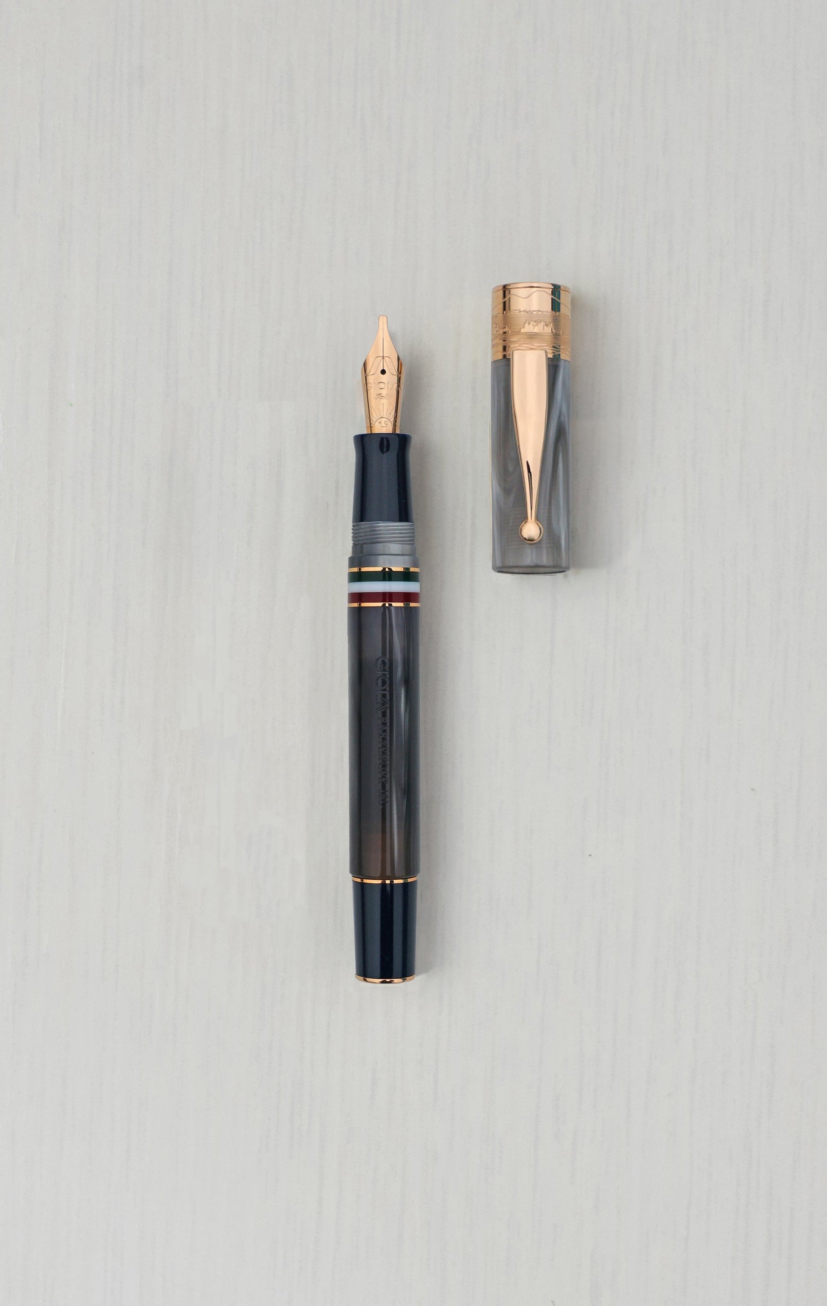 GIOIA Partenope Madreperla Pearl Fountain Pen and Rollerball – Rose Gold Trim