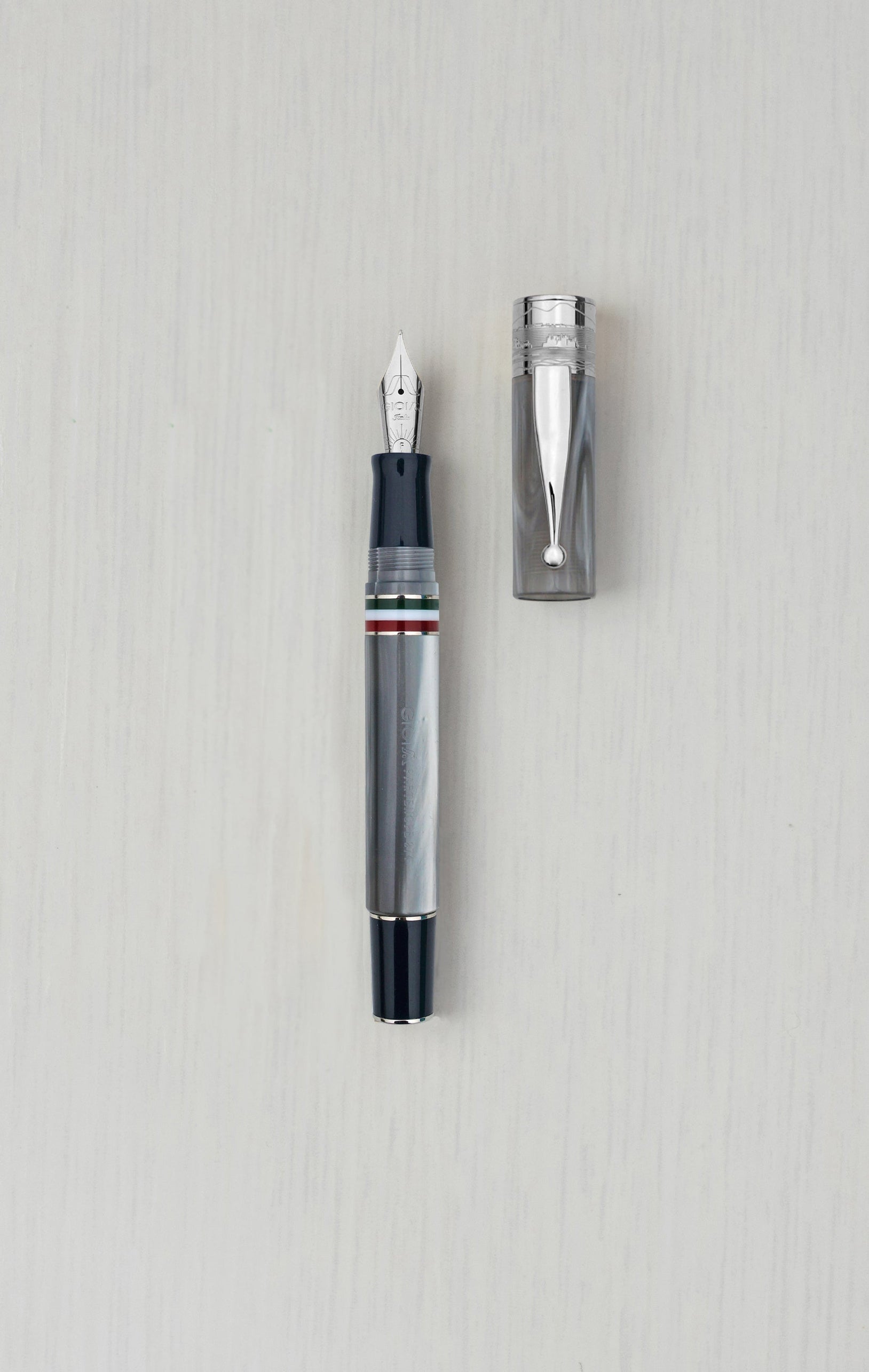 GIOIA Partenope Madreperla Pearl Fountain Pen and Rollerball – Rhodium Trim