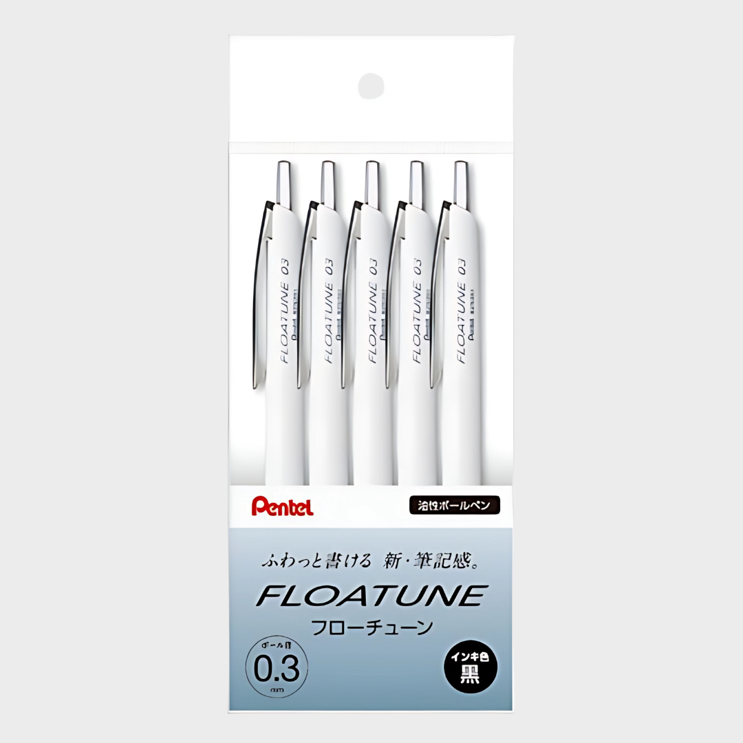 Pentel | Ballpoint Pen | 0.3mm | Black Ink | Floatune Set | BZN203-5