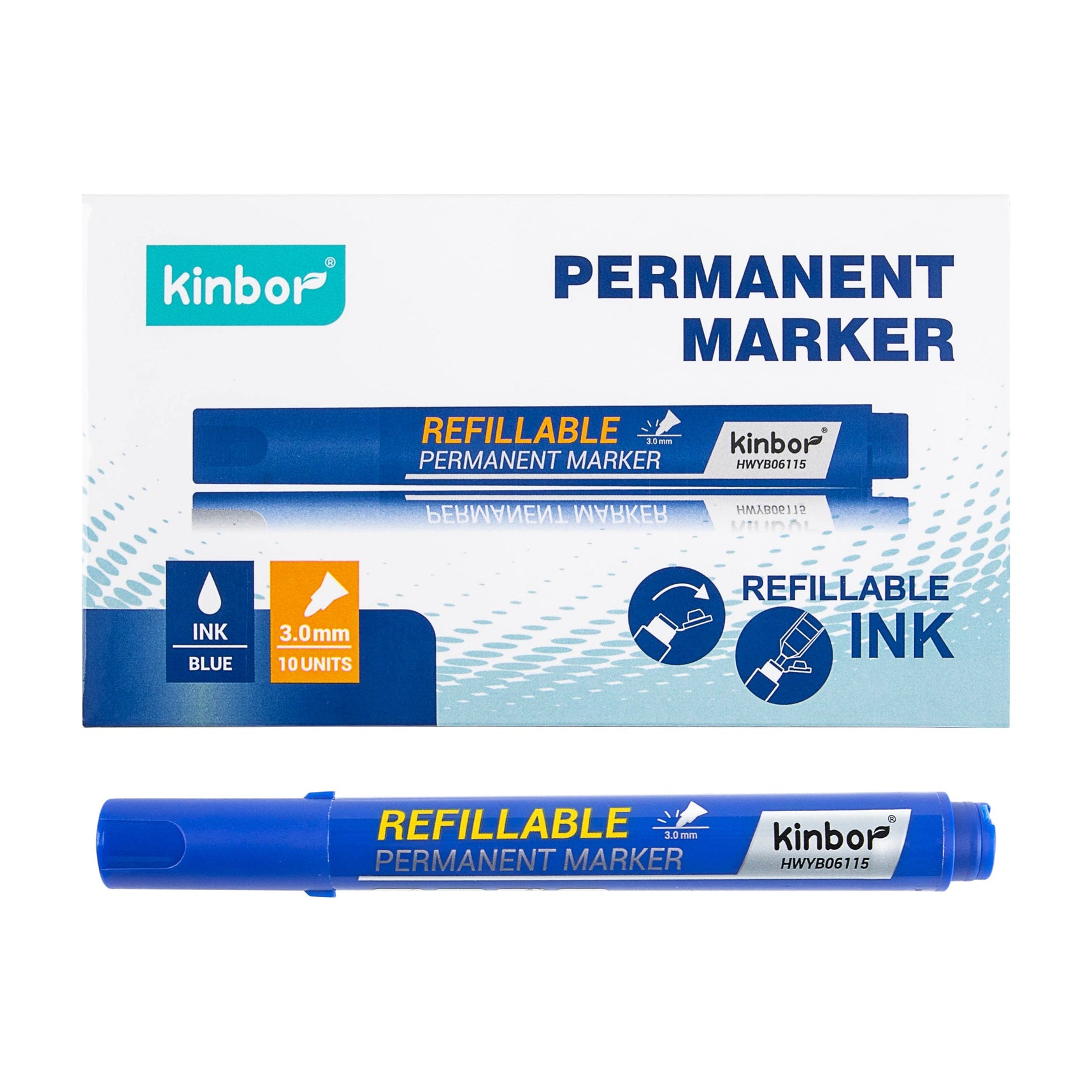 Kinbor Refillable Permanent Marker – HWYB06115 | Durable & Long-Lasting Ink