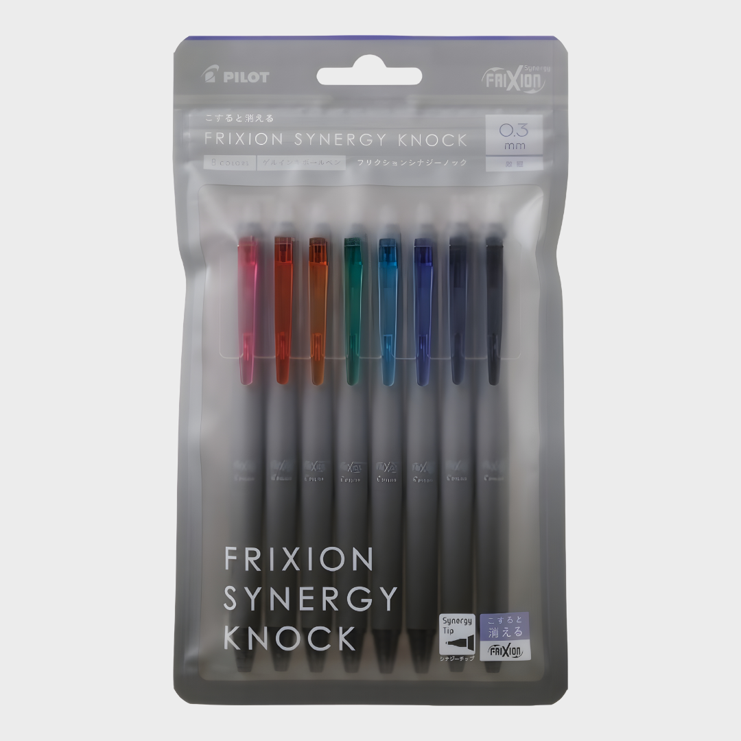 Pilot | Erasable Pen | 0.3mm | FriXion Synergy Knock | Pack of 8 | LFSK-13-8C