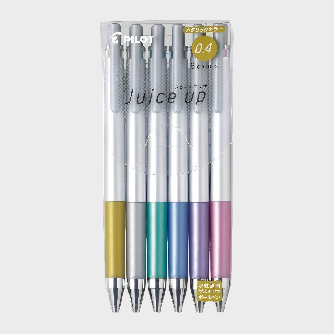 Pilot | Gel Pen | 0.4mm Ultra-Fine | Juice Up | Metallic | 6 Color Set | LJP120S4-6CM
