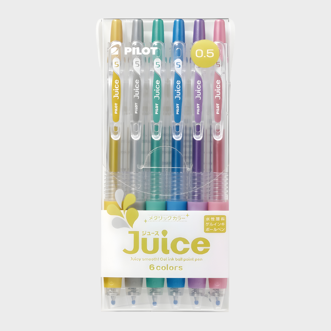 Pilot | Gel Pen | 0.5mm Extra-Fine | Juice | Metallic | 6 Color Set | LJU60EF-6CM
