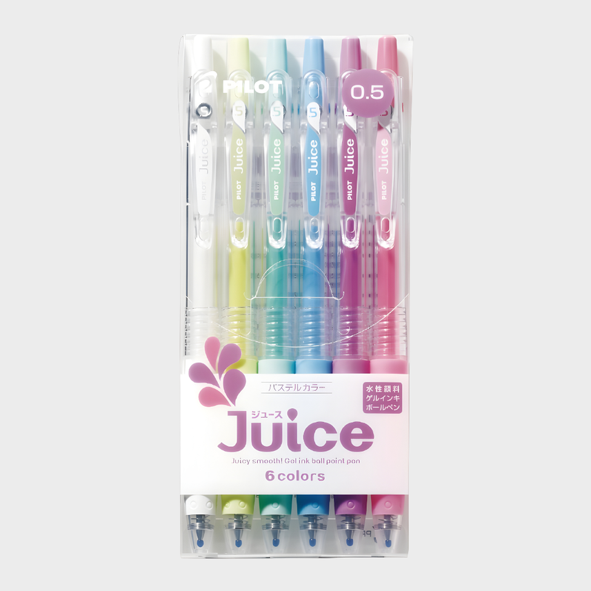 Pilot | Gel Pen | 0.5mm Extra-Fine | Juice | Pastel | 6 Color Set | LJU60EF-6CP