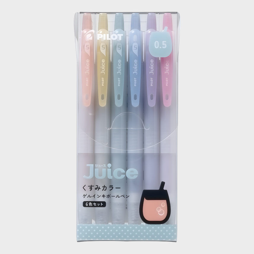 Pilot | Gel Pen | 0.5mm Extra-Fine | Juice | Dull | 6 Color Set | LJU-15-6CKU