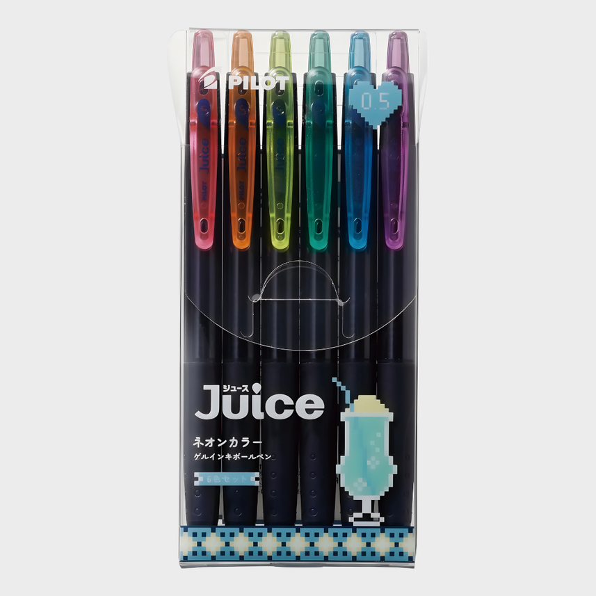 Pilot | Gel Pen | 0.5mm Extra-Fine | Juice | Neon | 6 Color Set | LJU-15-6CN
