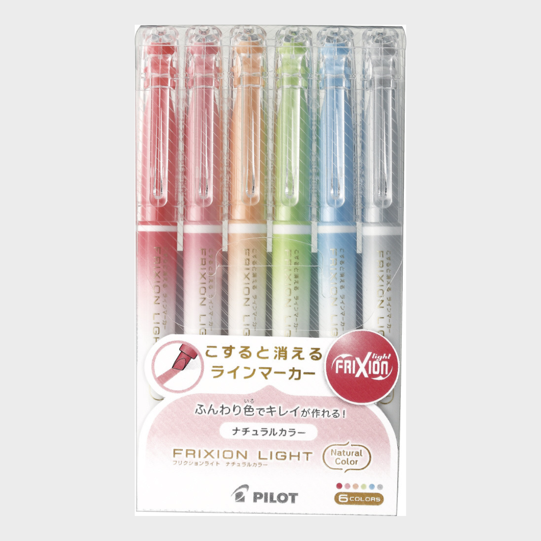 Pilot | Highlighter | 3.3mm | FriXion Light Natural Color | 6 Color Set | SFL-60SL-6CN