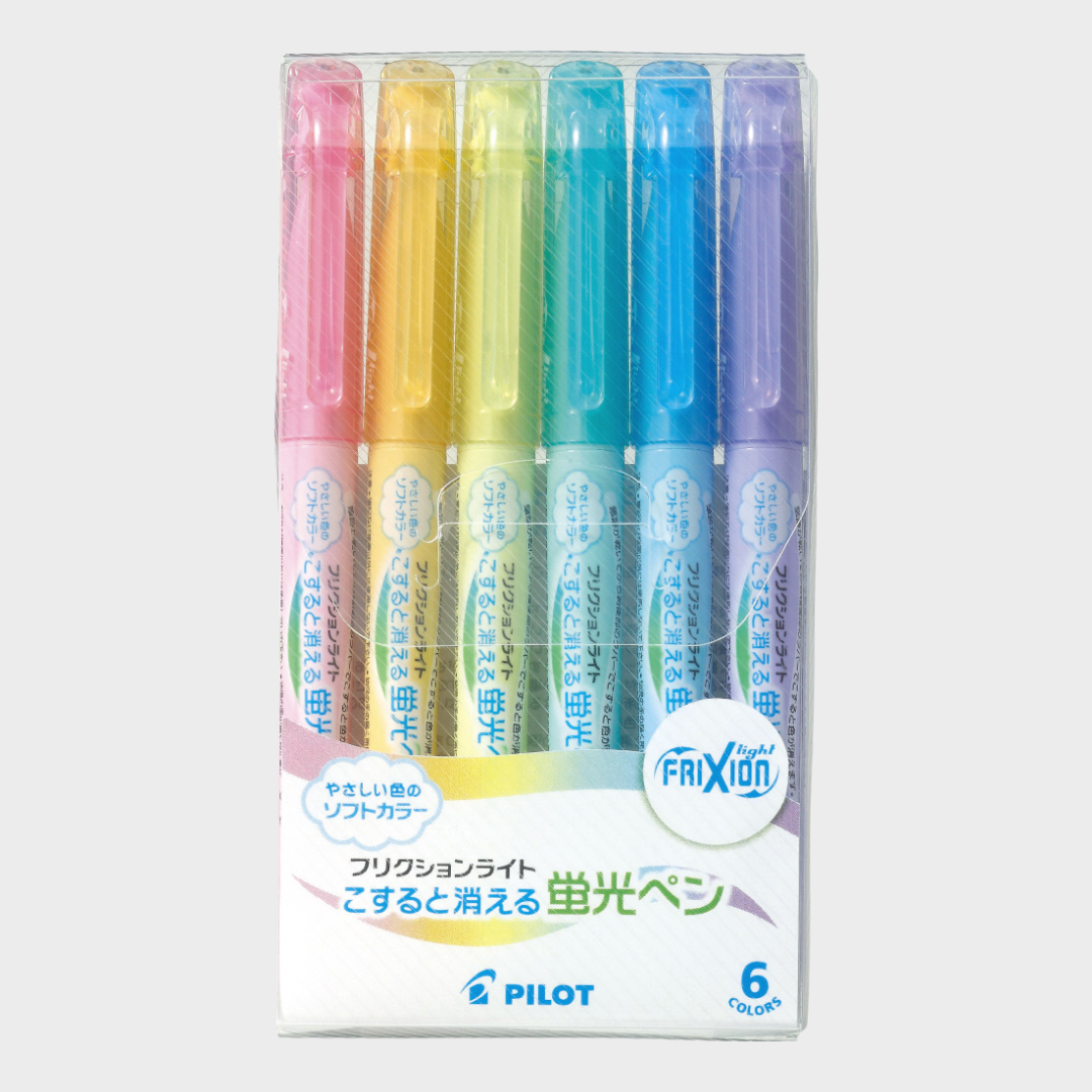Pilot | Highlighter | 3.3mm | FriXion Light Soft Color | 6 Color Set | SFL-60SL-6CS