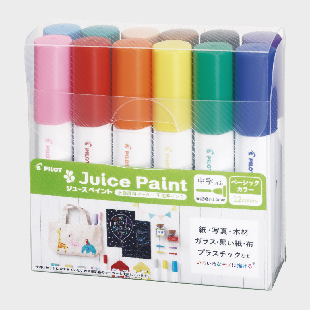 Pilot | Marker | 1.4mm Medium Round Tip | Juice Paint | 12 Color Set | SJP240MN-12C