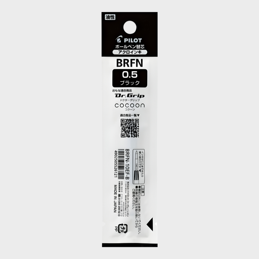 Pilot | Refill | 0.5mm | Oil-Based Acro Ink For High-Priced Single-Color Dr. GRIP Pens | BRFN-10EF