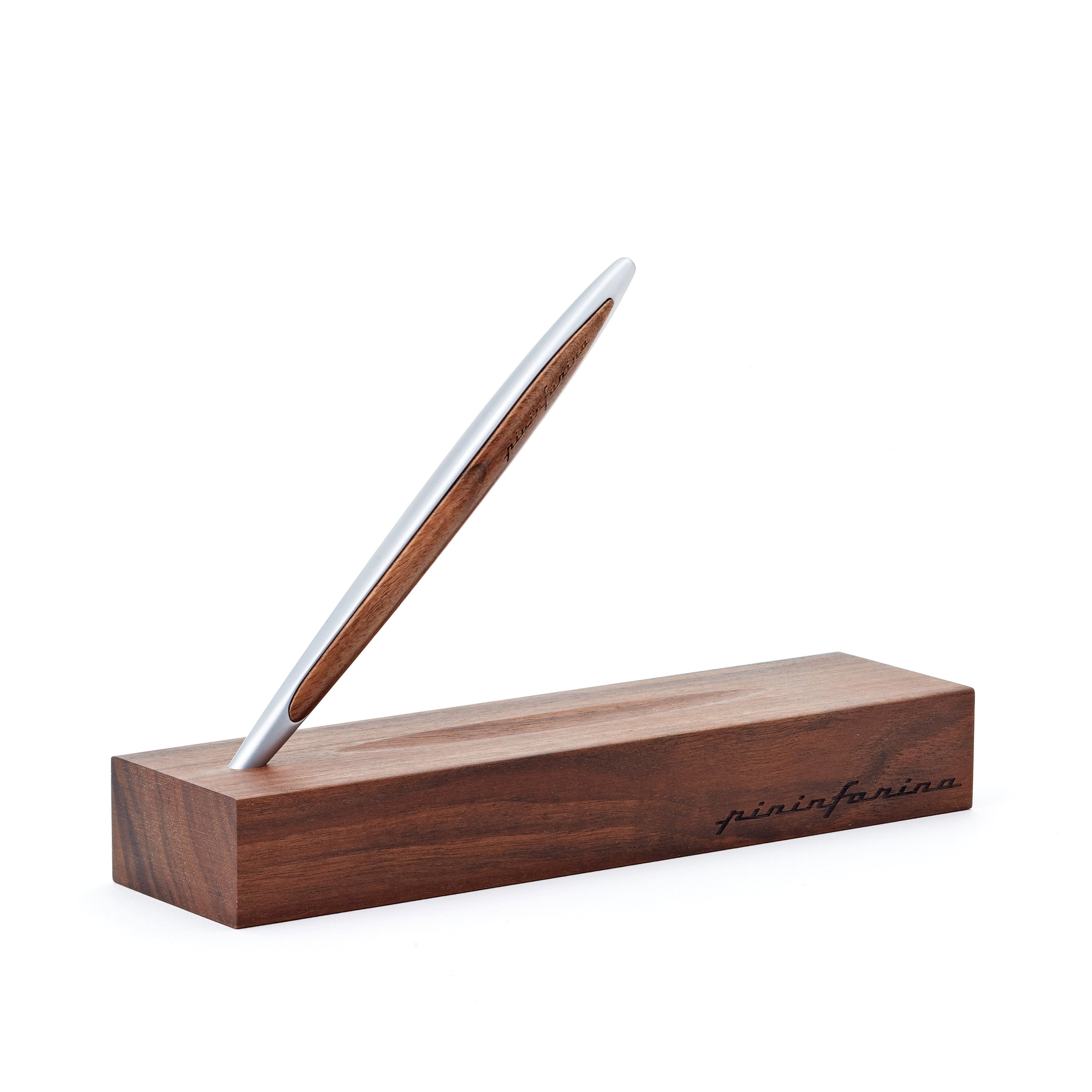 Pininfarina | Cambiano | Aluminium | Classic  Ethergraf metal alloy tip | Solid Wood Desk Stand