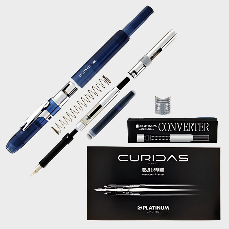 Platinum | Fountain Pen | Curidas | Knock-Type | With Box Packaging | Abyss Blue