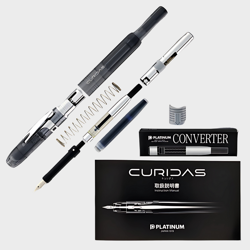 Platinum | Fountain Pen | Curidas | Knock-Type | With Box Packaging | Graphite Smoke