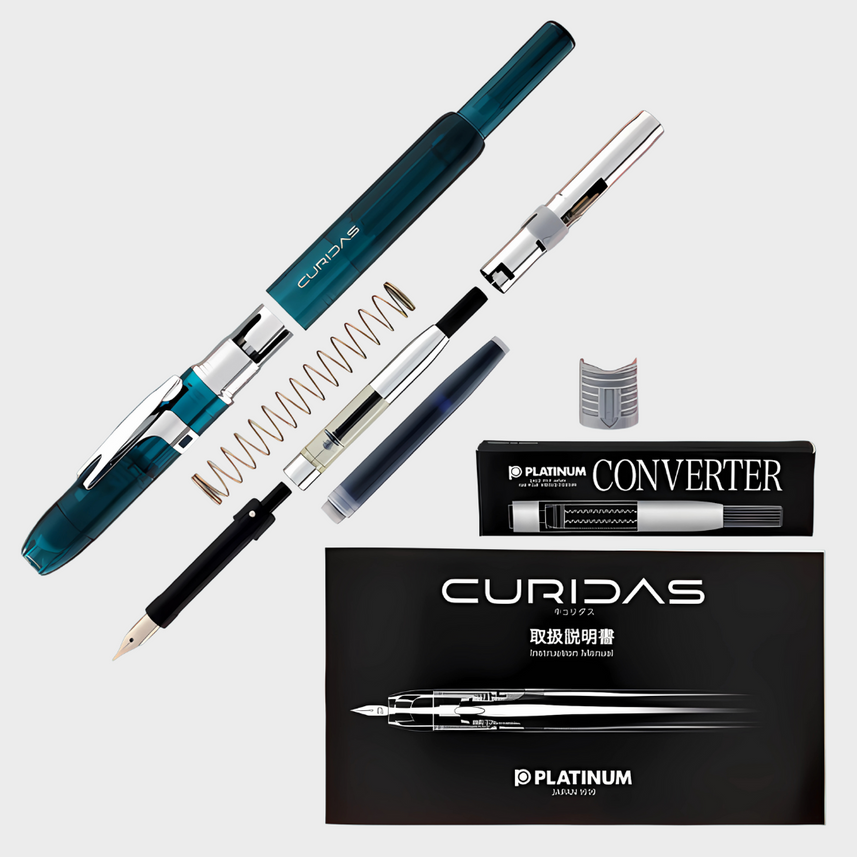 Platinum | Fountain Pen | Curidas | Knock-Type | With Box Packaging | Urban Green