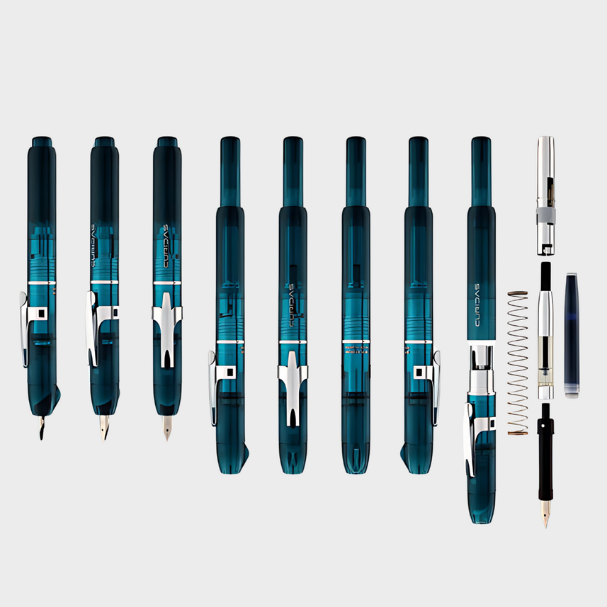 Platinum | Fountain Pen | Curidas | Knock-Type | With Box Packaging | Urban Green